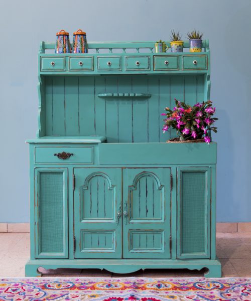 ארון כפרי ירוק טורקיז