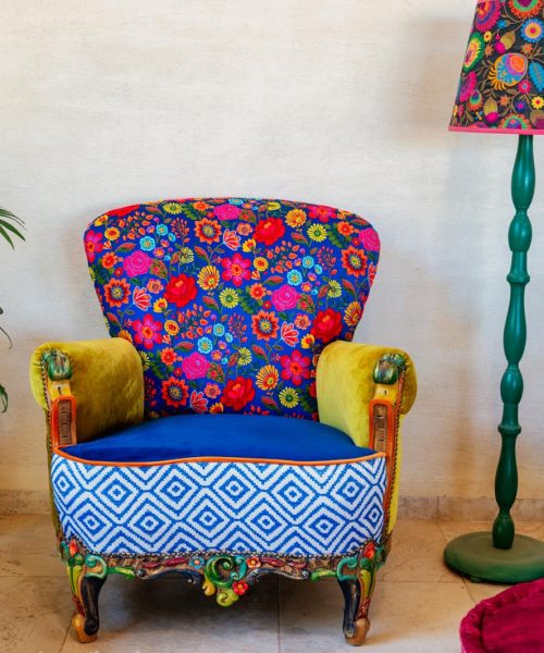 כורסה פרח כחול