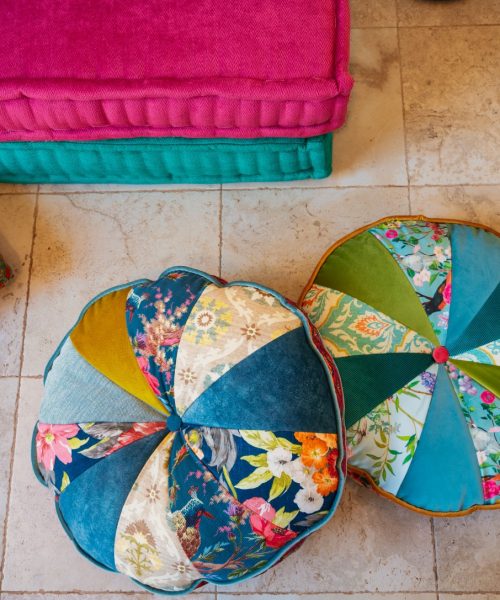 כרית רצפה בוהו כחול