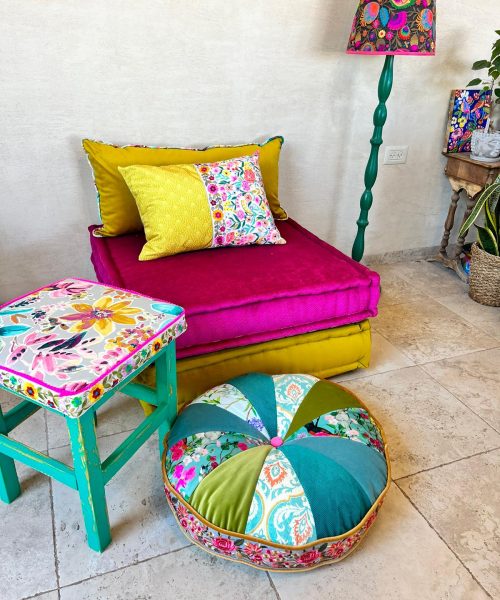 כרית רצפה בוהו ירוק